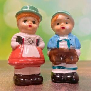 Vintage 1950s Goebel German Boy & Girl Salt & Pepper Shaker Set